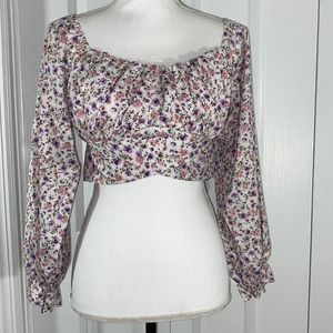 Pheasant Style Floral Crop Top